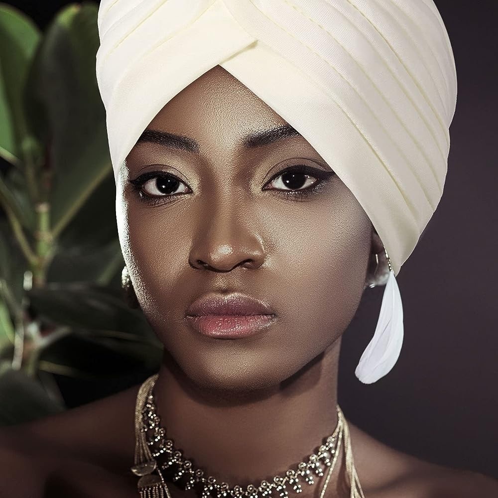 Pleated Hat Headband Wrap Cream